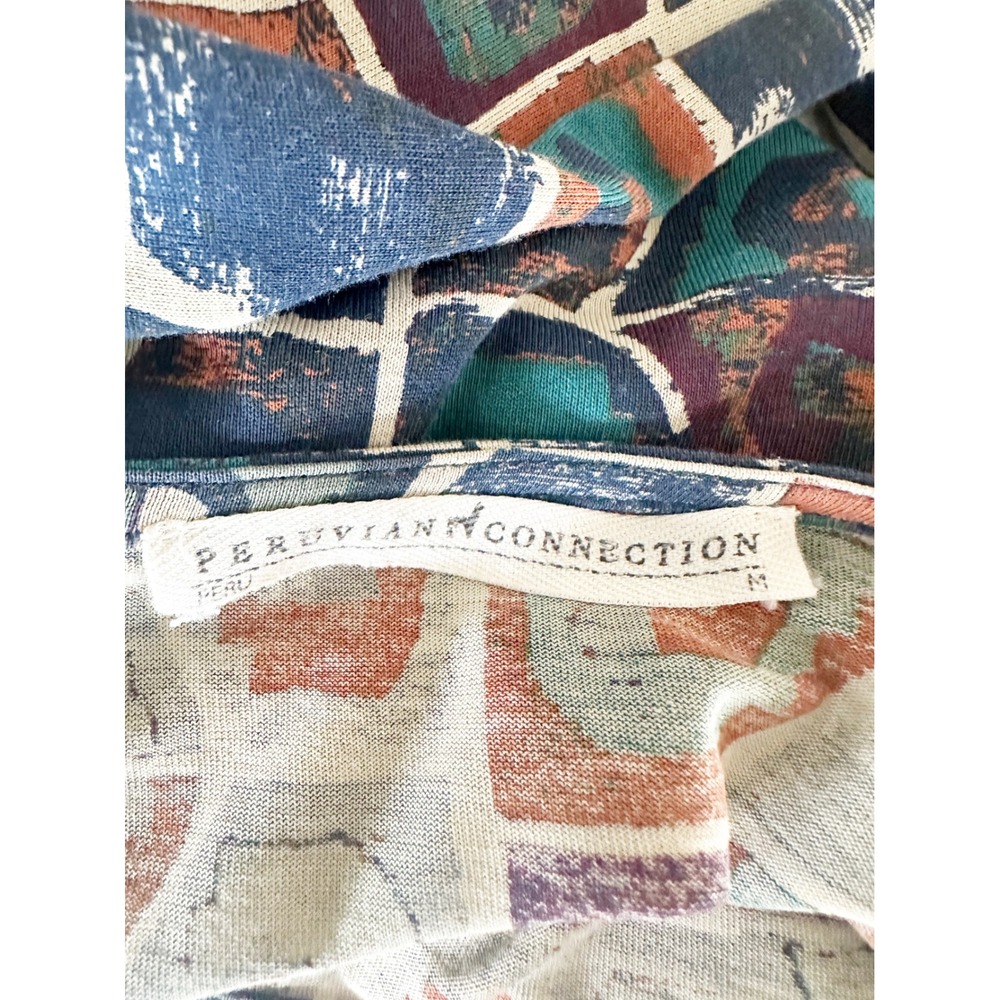 Peruvian Connection Huari Pima Cotton Dress Geometric Print Boho Size Medium - Picture 7 of 8